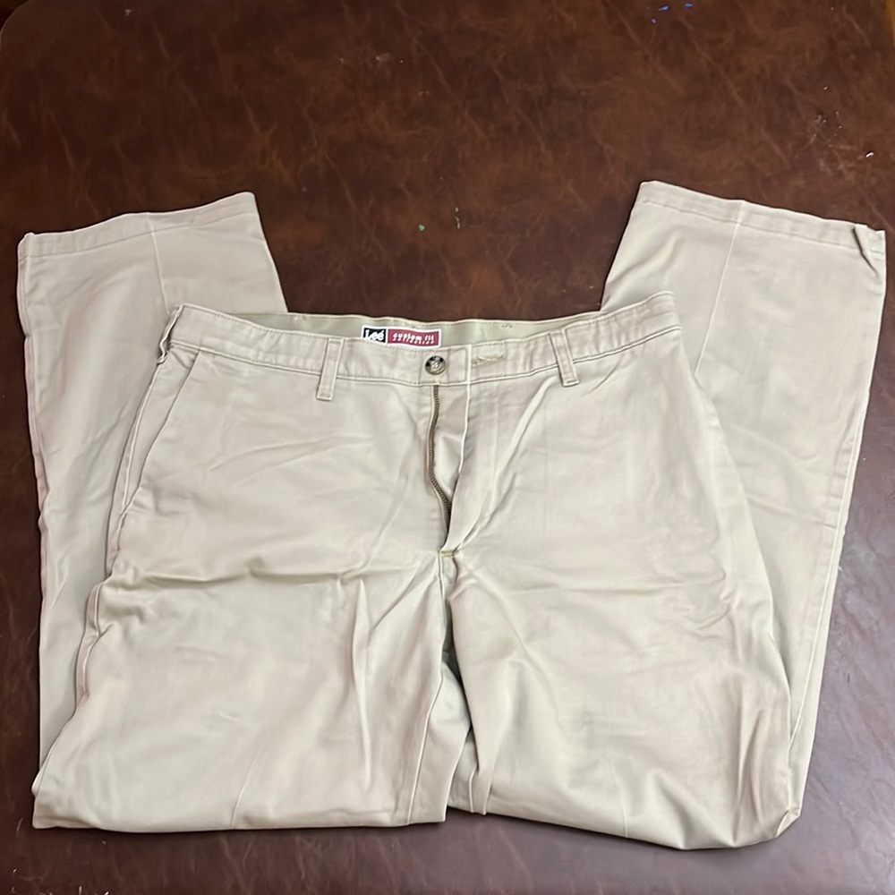 Mens khaki pants with stretch waistband - lee custom fit 34x30